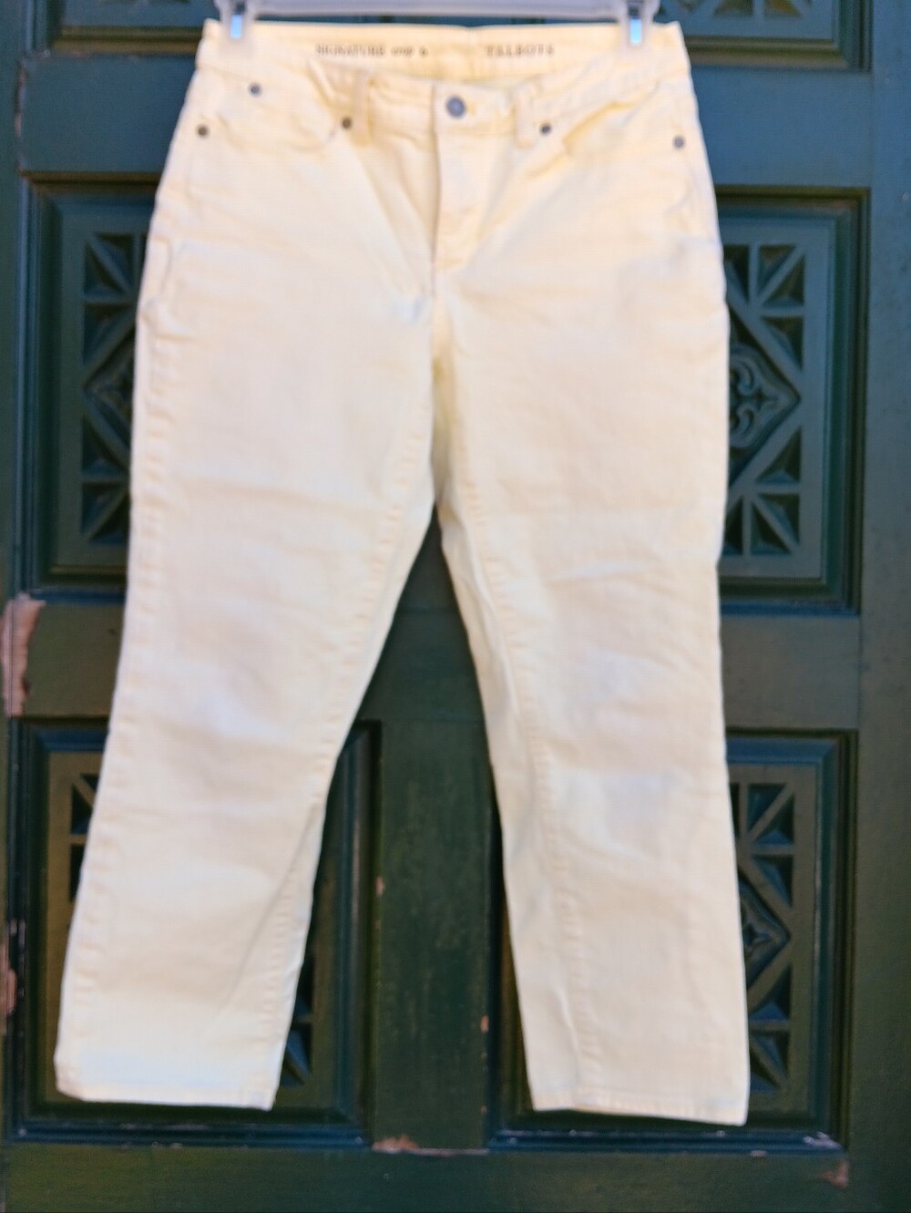 Talbots Soft Yellow Straight-Leg Cropped Jeans